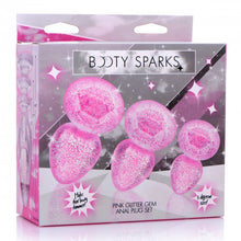 Load image into Gallery viewer, Booty Sparks Glitter Gem Anal Plug Set Pink
