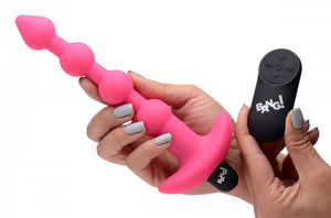 Bang! Vibrating Silicone Anal Beads & Remote Pink