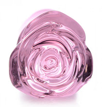 Load image into Gallery viewer, Booty Sparks Pink Rose Glass Large Anal Plug
