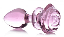 Load image into Gallery viewer, Booty Sparks Pink Rose Glass Large Anal Plug
