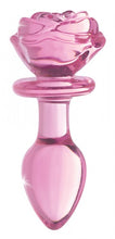 Load image into Gallery viewer, Booty Sparks Pink Rose Glass Medium Anal Plug
