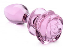 Load image into Gallery viewer, Booty Sparks Pink Rose Glass Medium Anal Plug
