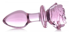 Load image into Gallery viewer, Booty Sparks Pink Rose Glass Medium Anal Plug
