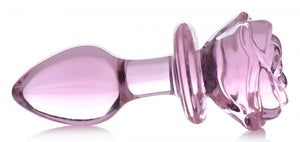 Booty Sparks Pink Rose Glass Medium Anal Plug