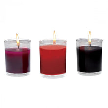 Load image into Gallery viewer, Master Series Flame Drippers Candle Set Black Red Purple
