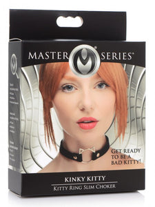 Master Series Kinky Kitty Ring Slim Choker Black