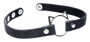 Master Series Kinky Kitty Ring Slim Choker Black