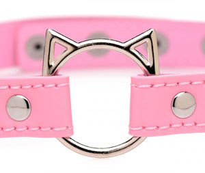 Master Series Kinky Kitty Ring Slim Choker Pink