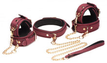 Load image into Gallery viewer, Master Series 6pc Velvet Bondage Set Burgundy
