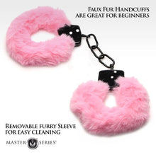 Load image into Gallery viewer, Master Series Cuffed In Fur Handcuffs Pink
