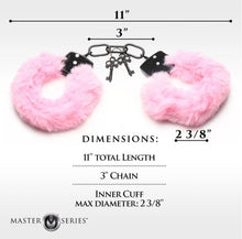 Load image into Gallery viewer, Master Series Cuffed In Fur Handcuffs Pink
