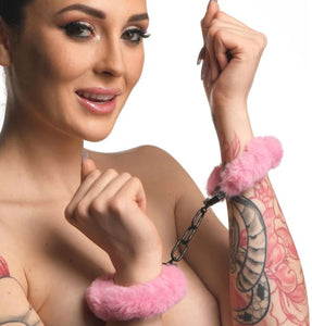 Master Series Cuffed In Fur Handcuffs Pink