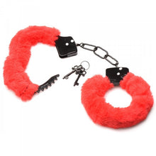 Load image into Gallery viewer, Master Series Cuffed In Fur Handcuffs Red
