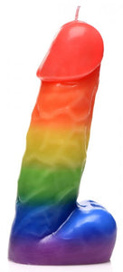 Master Series Pride Pecker Rainbow Drip Candle