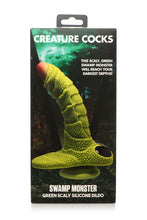 Load image into Gallery viewer, Creature Cocks Swamp Monster Green Scaly Silicone Dildo
