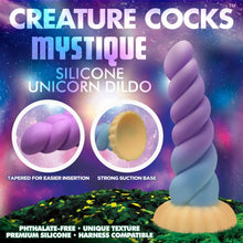 Load image into Gallery viewer, Creature Cocks Mystique Unicorn Silicone Dildo
