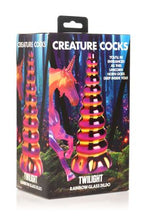 Load image into Gallery viewer, Creature Cocks Twilight Rainbow Glass Dildo
