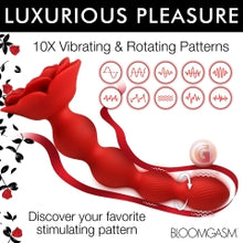 Load image into Gallery viewer, Bloomgasm Rose Twirl Vibrating &amp; Rotating 10x Anal Beads
