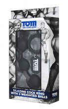 Load image into Gallery viewer, Tom Of Finland Silicone Cock Ring W/3 Weighted Balls
